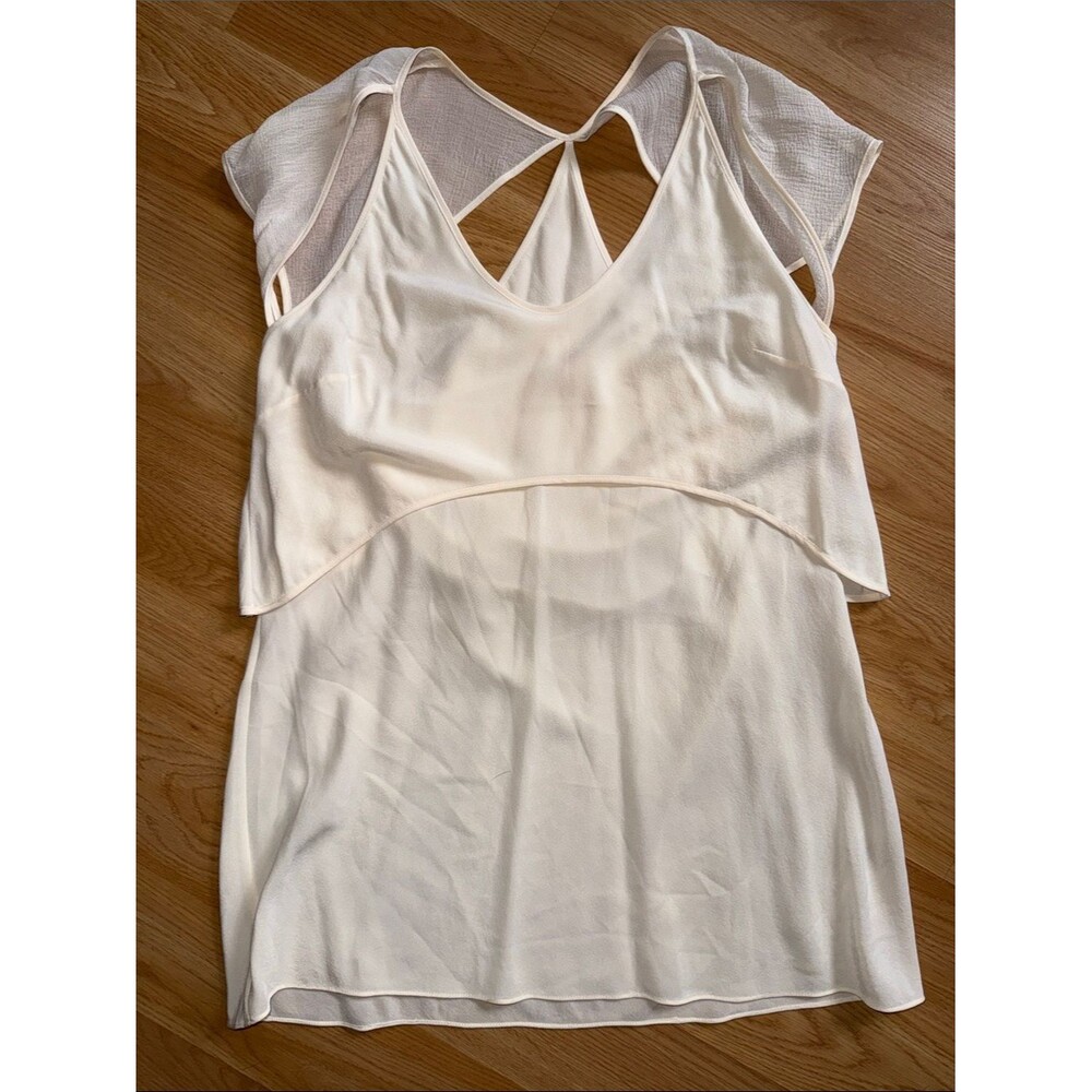 NWT T Alexander Wang Ivory Layered Sleeveless Blouse Silk Size Large